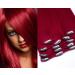 Clip In Extensions Set 100% Real Hair 7 pieces 70g Hair Extension 55cm Clip-In Hair Extension in the color # Dark Red