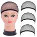 3 pieces of wig cap elastic stocking black hair wig weaving cap net mesh fish net - wig intermediate layers cap nylon stretch mesh
