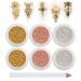 Katfan Mix Sizes 3D Nail Metal Caviar Nail Beads DIY Gold Silver Rose Gold Nail Steel Ball Studs Nail Art Ball Design Decorations for Women Nail Accessories Manicure Tips with Picker (6 Boxes) 6 Sizes Caviar