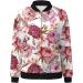 Women's Light Bomber Jacket with Floral Pattern | Casual Summer Aviator Jacket | Stylish Red Zip Outwear | Plus Size XXL College Fashion - Buy Online on GoSupps.com
