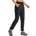 CRZ YOGA Stretch Hiking Pants Women - Waterproof UPF 50 Tactical Pants Quick Dry Outdoor Fishing Travel Jogger Zipper Pockets Large Black