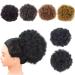 Afro Puff Drawstring Ponytail Synthetic Extension Short Kinky Curly Hair Ponytail Clip in Hair Extensions for Women Bun Ponytail Bun Hairpieces (Large 1B#) L 1B#
