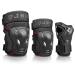 JBM Adult BMX Bike Knee Pads and Elbow Pads with Wrist Guards Protective Gear Set for Biking, Riding, Cycling and Multi Sports: Scooter, Skateboard (Black, Adult) Adult Black
