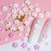 Buy 3D Flower Nail Charms Set - Pink & White with Gold & Silver Gems | Creative Nail Art Accessories International Shipping - Buy Online on GoSupps.com