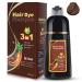 MEIDU Chestnut Brown Hair Dye Shampoo 3 In 1 For Gray Hair Coverage Hair Dye Shampoo Herbal Hair Color Shampoo Coloring In Minutes For Women & Men Ingredients 16.9 Oz