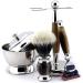 Premium Luxurious Shaving Set - 5 Edges Razor & Brush - International Shipping Available - Buy Online on GoSupps.com