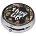 Thug Life Flowers Mini Round Pill Box | 3 Compartment Travel Organizer | Portable Medicine Case for Home & Office - Buy Online on GoSupps.com