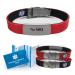 "NO MRI" Sport/Slim Reversible Medical Alert ID Bracelet for Men and Women Black / Red