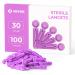 AUVON Blood Lancets  30 Gauge 100 Twist Top Lancets with Less Pain Design Fit Most Standard Lancing Devices for Blood Sugar Kit and Glucose Meter Bright Purple
