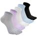 Toe socks women five finger socks made of cotton women's sneaker socks with toes breathable EU 35-41 5 pairs multicolored