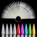 BNG Stiletto Nail Colour Display Sticks 80X Nail Art Tips Pop Sticks Gel Polish Practice Sample Nail Pops Salon Color Card Chart Fan-shaped Natural Colors Wheel with Ring Holder Detachable