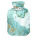 Marble Hot Water Bottle with Cover Hot Water Bottles for Pain Relief Hand Feet Warmer Hot Water Bed Warmer for Warming Hands 2L