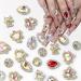 17 Pcs 3D Nail Charms Sparkling Nail Rhinestones Laser Design Heart Nail Diamond Shiny Nail Art Supplies with Rhinestones Gems Shape Nail Accessories for Women DIY Nail Gem Decoration Crystals Jewelry S3