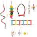 Seahelms 8-Piece Parrot Bird Toys Set - Natural Wood Chewing Hammock Bell & Swing for Nymphic Finches and Small Parrots - Colorful Bird Cage Enrichment - Buy Online on GoSupps.com