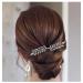Dervivea Boho Leaf Hair Comb Barrette Leaves Branch Hair Piece Comb Wedding Bridal Headpiece Vintage Metal Greek Goddess Hair Comb Decorative Hair Accessories for Women and Girls Headdress (Silver)