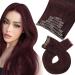 Moresoo Human Hair Extensions Clip in Wine Red Hair Extensions Clip in Extensions 20 Inch Clip in Hair Extensions Real Human Hair 7 Pieces/120g #99J 50 cm #99J