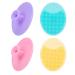 4 Pack Face Scrubber,JEXCULL Soft Silicone Facial Cleansing Brush Face Exfoliator Blackhead Acne Pore Pad Cradle Cap Face Wash Brush for Deep Cleaning Skin Care Multi-colored-b