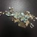 Wedding Hair Comb Rhinestone Clip - Green Crystal Bridal Hair Accessories - Buy Online on GoSupps.com
