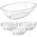 12 Pack Clear Oval Plastic Serving Bowls (64 Oz) - Disposable Party Dishes, Taco Bar Serving Set, Chip Bowls for Parties, Snack Containers, Salad Containers, Candy Bowl, Party Bowls for Serving Food