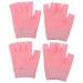 HAPINARY 2 Pairs Gel Gloves Half Finger Gloves Fingerless Moisturizing Gloves for Dry Hands Skin Care Gloves Comfortable Gloves Cotton Moisturising Gloves at Night Lotion Miss Dipping Pink
