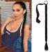 Sofeiyan braid extensions ponytail extension with hair tie 76cm long braided ponytail extension dark brown natural hair extension synthetic braid hair part for women 76cm (pack of 1) dark brown