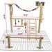 Top Cage Bird Playground & Gym Set for Conure, Parakeets, Cockatiels, Lovebirds - Hanging Chewing Toys & Wood Perch Stand - Buy Online on GoSupps.com