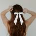 2 Pack White Hair Bows for Women Bow Hair Clips French Barrette with Long Silky Satin Hair Ribbons for Women Girls(White) - Buy Online on GoSupps.com