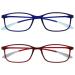 OPULIZE Ice 2 Pack Super Lightweight Reading Glasses Dark Blue Red Womens Mens RR61-3Z +2.50 Crystal Dark Blue / Crystal Dark Red 2.5 Diopters