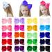 20pcs Hair Bows for Girls CN 6inch Grosgrain Ribbon Bows Alligator Clips Cute Hair Accessories for Baby Toddlers Kids Infants Children 6 Inch (Pack of 20)