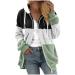 Hanxiulin fleece jacket plush jacket cuddly jacket ladies coat winter jacket long -sleeved winter coat jacket loose slim causal sweat jacket fleece buffer coat with hooded jacket winter jacket 5xl green