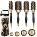 Aozzy Round Brush Set for Blow Drying  Professional Hair Styling Brush  Thermal Nano Ceramic Ionic Barrel Round Curling Brush Boar Bristle Round Hair Brush for Women Gold black handle