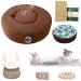 40cm Smokeless Moxibustion Cushion Set 360 Degree Rotatable Vent Adjust Temperature Moxibustion Heating Pad Moxa Cone Burner Box Moxibustion Sit Chair for Moxibustion Therapy Meditation Yoga Relax Brown