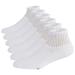 +MD Men's Non-Binding Bamboo Diabetic Circulatory 6 Pack Full Cushion Quarter Socks Ankle/6 Pairs White 10-13