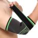 Elbow Brace Compression Support Sleeve with Adjustable Strapping for Pain Relief Meniscus Tear Arthritis Injury Running Joint Pain (M Green) M Green