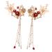 Angoily 1 Pair Vintage Hair Clips Hair Accessory for Women Chinese Style Hair Accessories Metal Tassel Barrettes Hair Barrettes Vintage Decor Hair Decorations Metal Hair Claw Clips Wedding