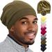 Silk Satin Bonnet for Men Hair Cover Sleep Cap Head Wraps for Sleeping Beanie Hat for Guys Adjustable Stay On Headwear Satin Lined Nurse Caps Bonnets for Black Men Natural Curly Hair Wrap Night Cap Olive