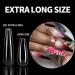 UNA GELLA Extra Long Coffin Nails Tips - 216pcs XXL Full Cover Press On Nails for Nail Extension DIY - Clear False Acrylic Nails with Case - Buy Online on GoSupps.com