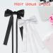 Large Hair Bows 2 Pieces Silky Satin Hair Bows Ribbon Hair Barrettes Clip Satin Ribbon Bow for Women Girls Hair Ribbon Bow Clip French Barrette Long Tail Hair Accessories White Black - Buy Online on GoSupps.com
