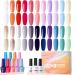 Candy Lover Gel Nail Polish Kit  25 Pcs Spring Gel Nail Polish Set with Base Top Coat Matte Coat  Soak Off Gel Nails  UV Nail Polish Set Gift for Women Girls  Pastel Green Purple Blue Pink Glitter White Nude Gel Nail Pol...