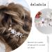 Deladola Silver Flower Wedding Hair Pins with Rhinestones and Pearls - Pack of 2 - Buy Online on GoSupps.com