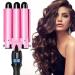 3 Barrel Curling Iron Crimper Hair Iron 1 inch (25mm) Curling Iron with Temperature Adjustable Crimper Hair Waver Waving Iron Curler Hair Curler with LCD