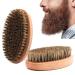 Yolistar Bartbrush men wooden bristle bare brush with 100% soft Eberhaar for help shape and style your beard softening and conditioning itchy beard