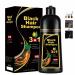 Hair Dye shampoo Black Instant Hair Color Shampoo for Gray Hair Fast Natural Black Hair Shampoo 100% Grey Coverage 3 in 1 Herbal Hair Coloring Shampoo in Minutes for Women & Men (500mL) (Black)