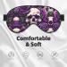 SSIMOO Purple Rose Skull Print Eye Mask - Double-Sided Soft & Light Blocking for Sleep Quality - International Shipping - Buy Online on GoSupps.com