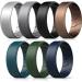 Forthee Silicone Wedding Ring for Men, Mens' Rubber Wedding Engagement Bands for Crossfit Workout, Breathable Airflow Inner Curve 10(19.8mm)