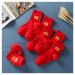 Chinese New Year Red Socks Autumn Winter Embroidery Warm Men's & Women's Cotton Socks for Spring Festival Wedding 6 Pairs (Color : RED Size : 36-42) 36-42 Red