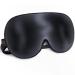 Gritin sleep mask made of silk sleep mask for side sleepers eye mask 100% skin -friendly natural silk night mask sleeping glasses with adjustable straps and earplugs dark black