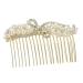 DOITOOL Alloy Rhinestone Hair Comb Bridal Hair Clip Rhinestone Headband Bridal Flower Comb Bridal Hair Accessories for Wedding Pearl Hair Comb Rhinestones Bun Bridesmaid Girl