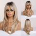 Oefei 20 Inch Blonde Layered Synthetic Wig with Dark Roots - Perfect for Daily Wear - Buy Online on GoSupps.com