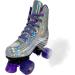 YYW Double Roller Skates - Purple Glossy Flash | High-top PU Leather Skates for Women Men with Light up Wheels | Adjustable Sizes for Adult Girls Beginners - Buy Online on GoSupps.com